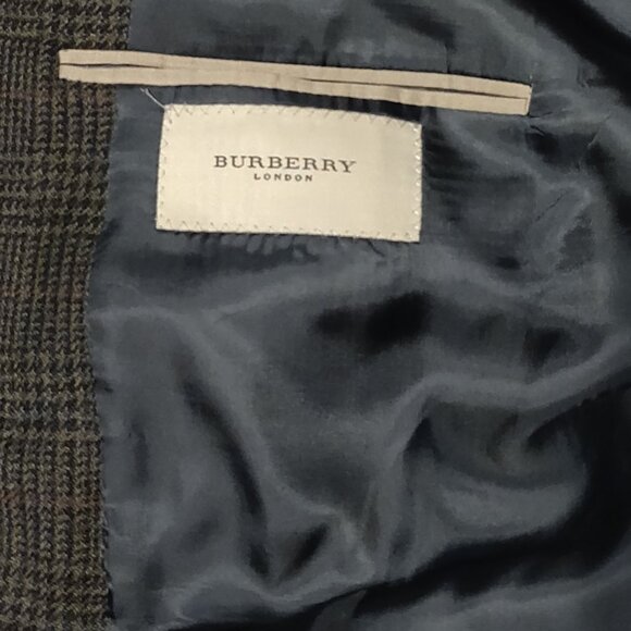 Burberry London 100% Wool Windowpane Plaid Sport Coat Blazer 46R - Picture 6 of 9